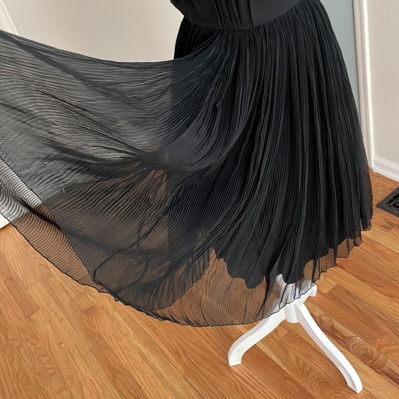 VINTAGE Black Chiffon Party Dress 1950s Dress - Picture 4 of 9